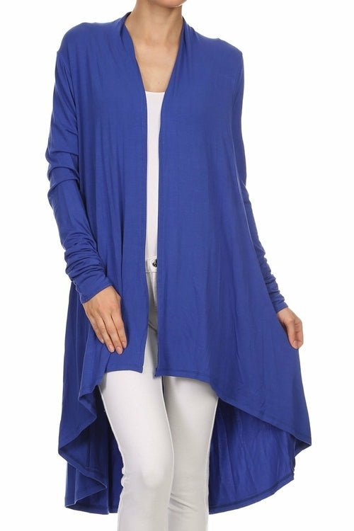 Bamboo Solid Color Open Front Cardigan