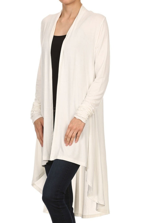 Bamboo Solid Color Open Front Cardigan